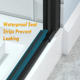 ENSO SENKA Frameless Pivot Shower Door 28.8-30" W X 72" H, 1/4" (6mm) Clear SGCC Tempered Glass, Hinged Pivot Swing Shower Door, Reversible Installation, Easy to Clean, Matte Black