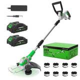 SOYUS 12 Inch Electric Weed Wacker Cordless, 2 in 1 Cordless String Trimmer and Edger with Auto Line Feed, 20V Weed Wacker Battery Operated for Garden, Yard with 2 X 2.0 Ah Battery & Charger