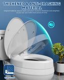 Toilet seat risers, Elevated Toilet Seat 3 inch, Heavy Duty, Never Loosen, Soft Close, Easy Install & Clean, Elongated Raised Toilet seat bowl (18.5”), White