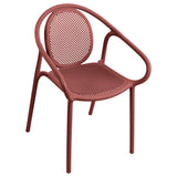 WOOW DEPOT Red Plastic Indoor/Outdoor Dining Chairs Set of 6, All Weather