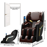 Massage Chair Full Body, Zero Gravity Shiatsu Massage Chair, Built-in 12 Fixed Rollers, 6 Airbags, Auto Modes, Foot Massage, Calfrest Extension, Speaker, for Living Room, Bedroom, BlackBrown