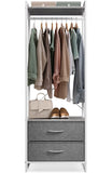 Sorbus Clothing Rack with Drawers - Clothes Stand Dresser - Wood Top, Steel Frame, & Fabric Drawers - Tall Closet Storage Organizer - Garment Rack for Hanging Shirts, Dresses, & Jackets