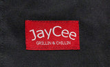 JAYCEE GRILLIN & CHILLIN Perfect Apron for BBQ, Grill, Chef, Hobby and Workshop w/Gray and Black US Flag. 5 Pockets, Cross-Back, Quick-release, 2 Tool Loops. 10 oz. Cotton.. Apron for men and women