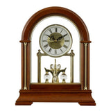 DODEKA Wooden Mantel Clock TCW001DB Rotating Pendulum and Crystals Desktop Musical Hourly Chime Luxury Style for Bedroom, Home, Kitchen