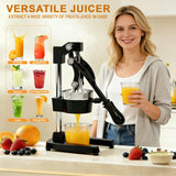 HLILBTE Cast Iron Citrus Juicer | Extra Large Commercial Grade Manual Hand Press with Stainless Steel Cup, Heavy-Duty Manual Juicer Press, Orange Crush Machine, Orange Juicer Squeezer, Easy Clean