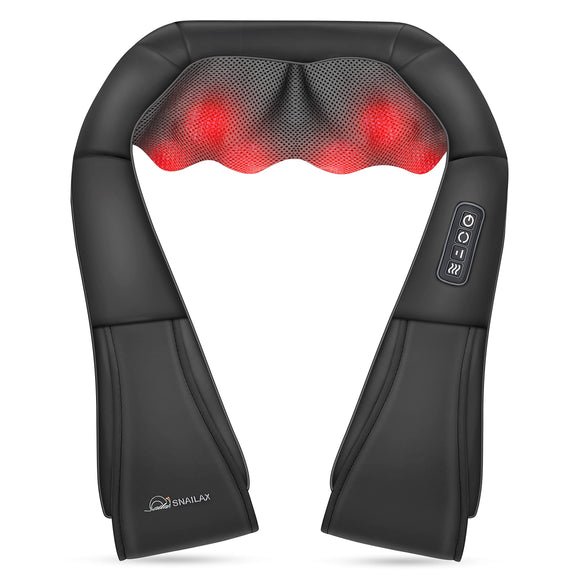 Neck and Shoulder Massager - Back Massager with Heat, Deep Kneading Electric Massage Pillow for Neck, Back, Shoulder Snailax