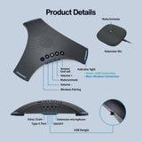 Conference Speaker and Microphone - Bluetooth Speakerphone with Daisy Chain, 360° Omnidirectional Voice Pickup, Echo & Noise Cancellation, Support Wireless Dongle, USB Connection, for Meeting Room