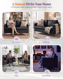 TYBOATLE Black Faux Leather Small Couch Loveseat, 2-Seater for Living Room