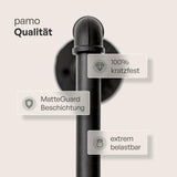 pamo Black Industrial Pipe Clothing Rack - LOFT III - Steplessly Adjustable Closet Organizer System for Ceiling Heights between 86" - 98"- Suitable as Closet Clothes Rack or Room Divider