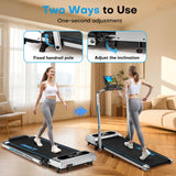FOUSAE 5 in 1 Foldable Treadmill, 7.5 MPH Treadmills for Home with App Compatible, Treadmill with 10% Incline, 3.0HP Brushless Drive, Remote Control and LED Display, 12 HIIT Programs, 400 LBS Capacity