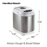 Digital Electric Bread Maker Machine Artisan and Gluten-Free, 2 lbs Capacity, 14 Settings, White and Stainless Steel Hamilton Beach