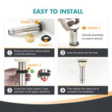 KUZOR Brushed Nickel Pop Up Bathroom Sink Drain with Overflow, 1 Pack