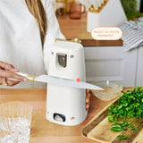 Electric Can Opener, Auto-Turn, Knife Sharpener, Bottle Opener, Easy-Clean, Corded, One-Touch, Stainless Steel Blade (White Icing)