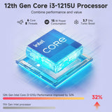 NIMO 15.6" Laptop, Intel 6 Cores I3-1215U 32GB RAM 1TB SSD (Up to 4.4GHz, Beat R5 7520U), 65W Fast PD 180° Viewing Wi-Fi 6 Backlit Keyboard Computer for Business Work Creator Student Study and Home