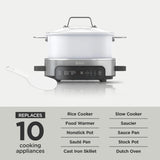 Ninja Foodi 6.5 qt Everyday PossibleCooker, 6-in-1 Functionality, Multi Cooker, Slow Cooker, Stainless Steel/White, MC1100 (Renewed)