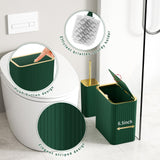 InnJoey Bathroom Accessory Set - Bathroom Set, 12PC Bathroom Accessories Set, Dark Green Bathroom Accessories Set, Mini Trash Can, Toilet Brush, Trash Can & Soap Dispenser