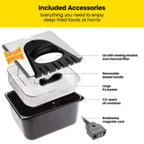 4.5 Liter Deep Fryer w/Basket Strainer, XL Jumbo Size, Adjustable Temperature & Timer, Perfect for Frying Chefman