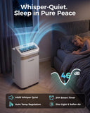 HAUSHOF 14000 BTU Portable Air Conditioners, Portable AC with Cool, Fan, Dry & Sleep Mode, AC Unit Portable with 35°-70° Auto Swing, Remote Control,24H Timer, Window Kit & Exhaust Hose Sleeve Included