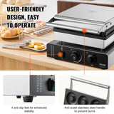 VEVOR Electric Donut Maker, 2000W Commercial Doughnut Machine with Non-stick Surface, 9 Holes Double-Sided Heating Waffle Machine Makes 9 Doughnuts, Temperature 122-572℉, for Restaurant and Home Use