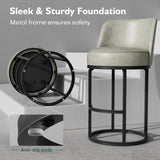 Ollega 26" Grey Counter Height Bar Stools Set of 6, Anti-Pinch Swivel