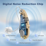 Flaygo Hearing Aids for Seniors,Hearing Aids for People with Hearing Loss, Sound Quality Restoration, Intelligent Noise Reduction, Standby 80h, One-Button Operation, Comfortable Wearing,Beige