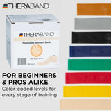 THERABAND Resistance Band, Tan, Extra Light, 50-Yard Roll, Elastic Band for Strength Training, Stretching, Yoga, Pilates, Physical Therapy, Portable & Cut-to-Length, Color-Coded Levels