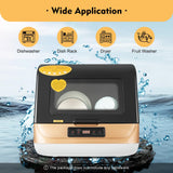 Portable Countertop Dishwashers, 800W 3-In-1 12-20 Pieces Desktop Non Installation Dishwasher Compact Dishwasher Household Mini Dishwashers w/360° Spray Arms for Home Small Apartments RVs