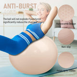 Leyndo 4 Pcs 26 Inch Yoga Exercise Ball Pilates Pregnancy Birthing Fitness Ball with Quick Pump Anti Burst for Improved Posture, Balance, Yoga, Pilates, Training (Nude)