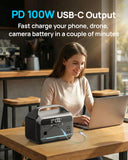 Portable Power Station 1200W Surge, 288Wh LiFePO4 Battery Solar Generator, Power Bank with 600W AC Outlet 110V, PD 100W Output Fast Charging for Outdoors Camping, Home Emergency, Hunting Blackout
