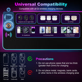 Wireless Charging RGB Gaming Mouse Pad with Foldable Phone Holder, Black