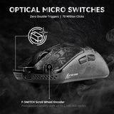 ATTACK SHARK R11 Ultra 8K Carbon Fiber Wireless Gaming Mouse,PAW3950MAX 42K DPI Sensor,49g Superlight Ergonomic Computer Mice with Tri-Mode,70M Switch Cloud Driver for Win/Mac/PC Gamer,Ink Blade