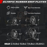 RitFit Barbell Weight Set - 4/6FT Olympic Barbell with Weight Plates (55-275LB Total) - Weightlifting Equipment for Squats, Curls, Deadlifts, Presses, 4FT Silver/Red Bar with 85LB Plates