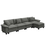 PHI VILLA Oversized Sectional Sofa L Shaped 5-Seat Modular Cloud Couch