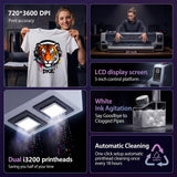 DXZ 24 Inch A1 DTF Printer with Shaker Oven, Dual i3200 Printheads, 5X Faster High-Speed DTF Transfer Machine, White Ink Circulation, Auto Cleaning for T-Shirt & Apparel Printing