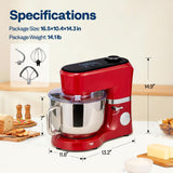 VIVOHOME Stand Mixer with Fermentation, One-Touch Presets Electric Dough Mixer with 6 Qt Bowl, Kitchen Standing Mixer for Baking, Red