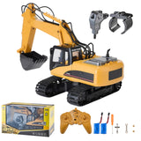 VEVOR Remote Control Excavator Toy 15 Channel 3 in 1 Remote Control Digger with Metal Shovel 1:14 Scale RC Excavator with Light & Sound Full Functional Construction Vehicles for Kids 2 Batteries