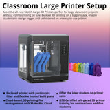 MakerBot Sketch 3D Printer with Fused Deposition Modelling Print Technology (Black, Large) Bundle with PLA Filament for Sketch Classroom and Printers (10-Pack) (2 Items)
