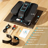 TDH Under Desk Elliptical Machine,Electric Leg Exerciser as Seen on Tv for Seniors Adults,Portable Quiet Elliptical Exercise Machine While Sitting with 12 Adjustable Speed Auto&HR Mode for Home Office
