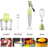 Immersion Hand Blender, UTALENT 5-in-1 8-Speed Stick Blender with 500ml Food Grinder, BPA-Free, 600ml Container,Milk Frother,Egg Whisk,Puree Infant Food, Smoothies, Sauces and Soups - Green