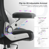 Big and Tall Office Chair 600lbs with 3D Flip Arms Adjustable Headrest - Heavy Duty Large Wheels Executive Computer Desk Chair