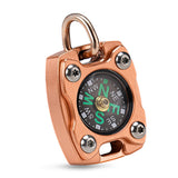 MecArmy Mini Titanium/Brass Compass, Waterproof IPX5 Pocket Compass for Hiking & Survival, Keychain & Necklace Gifts for Men & Women, Ideal Graduation & Outdoor Adventure Present