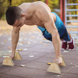 WOOD CITY 2 PCS Wood Push Up Bars Stands with Non-Slip Base, Supports Aerobics and Upper Body Strength Training for Men and Women, Joint-friendly Beech Wood Home Fitness Equipment WOOD CITY