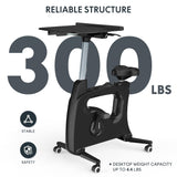 FLEXISPOT Exercise Bike with 2D Desktop, Space Saving Under Desk Bike with Removable Desk, Stationary Bikes Indoor Cycling Bikes with 8 Level Resistance Upgraded Max Flywheel LCD Tracking, V9-Max Black