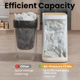 TODAYGO Bathroom Trash Can 2.6 Gal, Wheels, Air Vent, Faux Wood Top