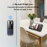 KALOGL Video Doorbell Wireless with Screen 1080p, No Subscription Door Bell Camera with Monitor Screen, Local Storage NO WiFi and APP Needed, Video Intercom Two-Way Audio,160° View,Night Vision