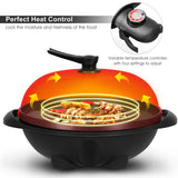 Giantex Electric Grill Indoor Outdoor, Non-stick Grill Griddle Plate, 3 Cooking Zones, Temperature Control, Drip Tray, 1350W 200sq.in BBQ Grill for Balcony Apartments Backyard Party Camping (Black)