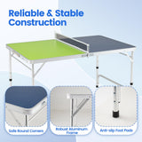 Goplus Foldable Ping Pong Table, 100% Preassembled Mini Table Tennis Table with Adjustable Height for Indoor Outdoor, Portable Table Tennis Set Includes Net, 2 Paddles, Balls
