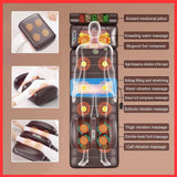 Relax Pro 3D Shiatsu Massage Mat - Full Body Heated Pad with 10 Vibrating Nodes for Neck & Back Pain Relief - Ultimate Muscle Relaxation (Grey)
