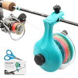 FAISOX Fishing Line Spooler for Spinning Cast Reels Spooling Station Spools Holder Winder Machine Accessories (Line Spooler & Scissor - Blue)