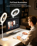Desk Ring Light with Stand for Computer, Zoom Lighting for Computer